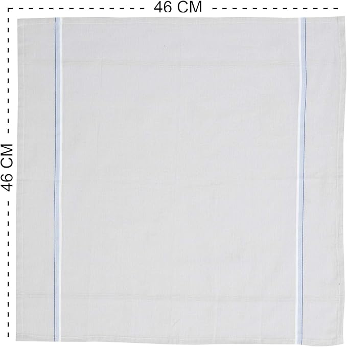 Caruso Italy Men's Premium 100% Pure Cotton Handkerchief Colored Border - (46x46 cm)
