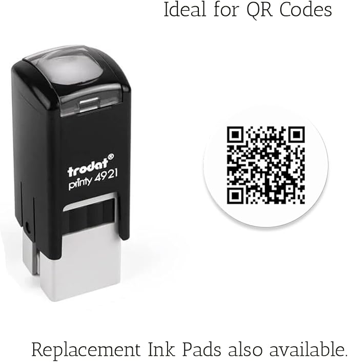 Customized Trodat Printy 4921 Self-Inking Rubber Stamp 1/2" x 1/2" Square Lipstick Size Water Base Ink