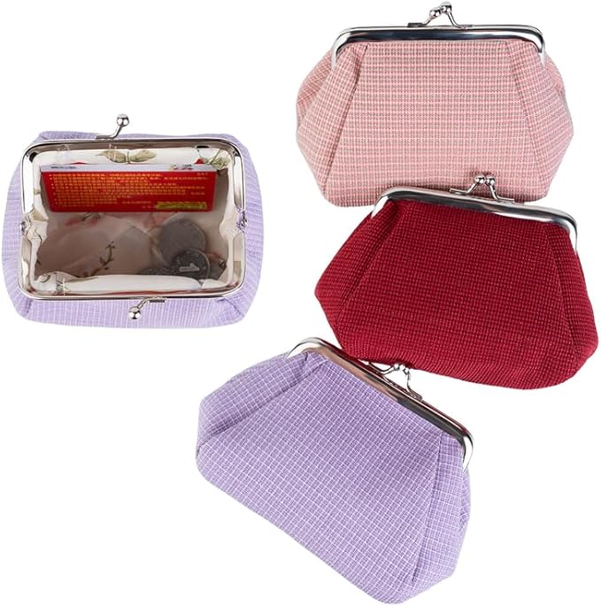 CONCISE Coin Purse Vintage Bag Lock Wallet Buckle Kiss Lock change purse leather coin purse change holder wallet coin