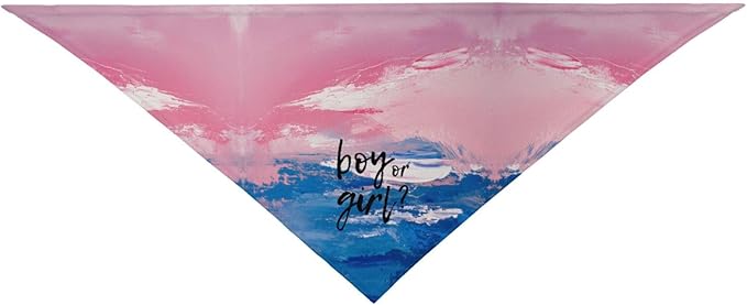 He Or She What Will It Be? Gender Reveal/Baby Announcement Dog Bandana,Pet Neckerchief for Pets Daily Wear Photo Prop Party Supplies (Oil Paint Style)