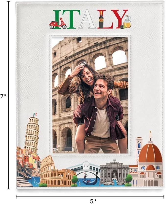 KATE POSH Italy Picture Frame, Family Vacation in Italy, Wedding Gift, Honeymoon Gift (5x7-Vertical)
