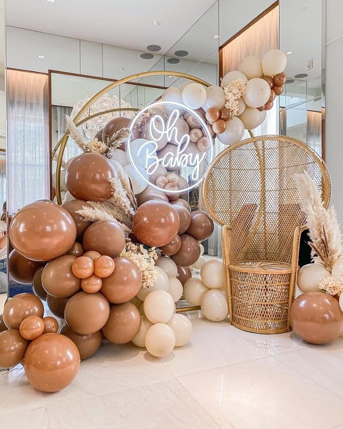 Bezente Brown Balloons 18 Inch - 30 Pack Large Thick Brown Balloons Big Round Coffee Brown Latex Balloons for Birthday Bridal Shower Wedding Anniversary Party Decorations