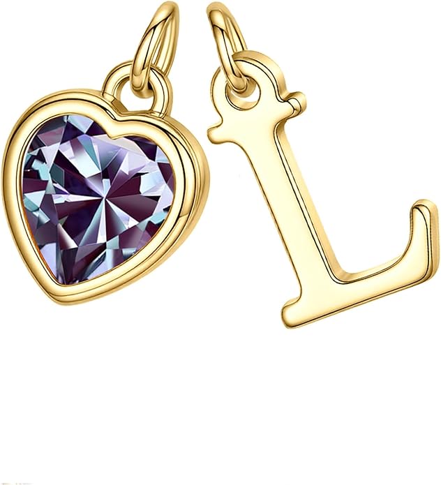 Turandoss Valentines Day Gifts for Her Trendy, Dainty 14K Gold Plated Initial A-Z Heart Birthstone Pendant Necklace Personalized Bridesmaid Birthday Valentines Jewelry Gifts for Women Girls