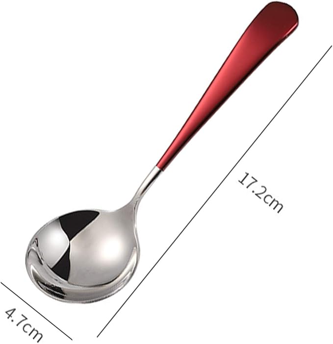 Soup Spoons Stainless Steel, 18/10 Round Head Soup Spoons, Modern Thick Short handle 304 Stainless Steel Korean Spoon, Dinner Metal Spoons for Soup, Grain,Dessert,Milk,Tea,Coffee, 6.3 Inch, Set of 5