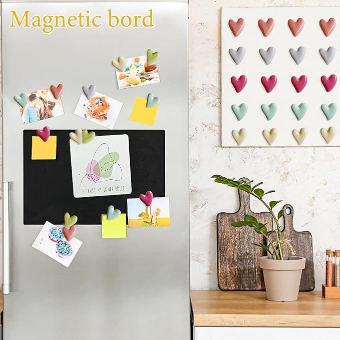 30PCS Refrigerator Magnets Colorful Fridge Magnets Cute Small Love Heart Decorative Magnet Set for Whiteboard Cabinet Locker Classroom Home Kitchen Office(Cute Heart, 30PCS)
