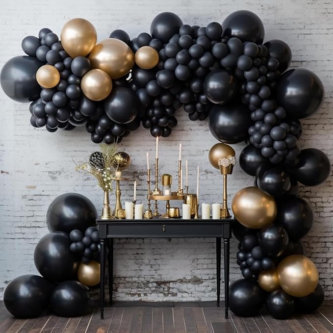 Bezente Black Giant Balloons 36 Inch - 8 Pack Jumbo Large Round Latex Balloon for Photo Shoot Birthday Graduation Bridal Shower Gender Reveal Halloween Party Decorations