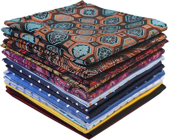 15 Pack Men's Pocket Squares, Soft Hankies Premium Mens Pocket Square Handkerchiefs Set