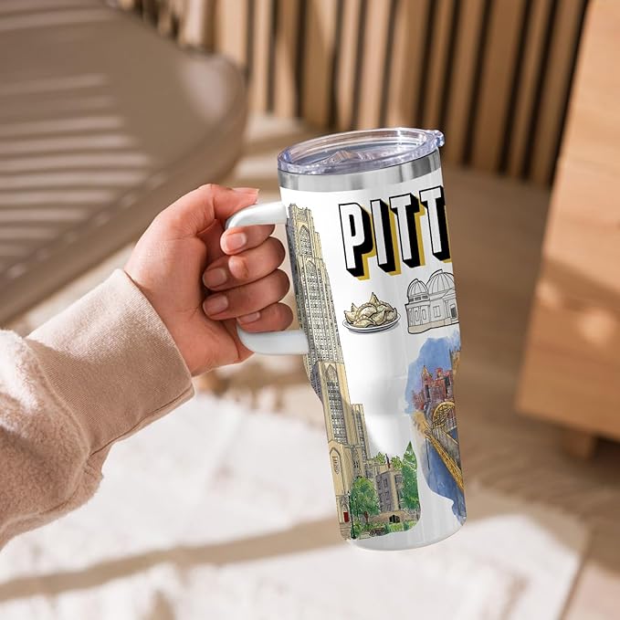 City Tumbler 40oz,Stainless Steel Water Bottle for Hot & Cold Beverages-City Gift Idea (Pittsburgh)