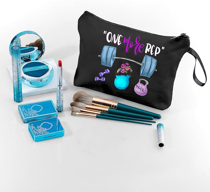Workout Gym Exercise Gifts for Fitness Lovers Women Female Friends Sister Friend Female, Small Black Makeup Cosmetic Bag