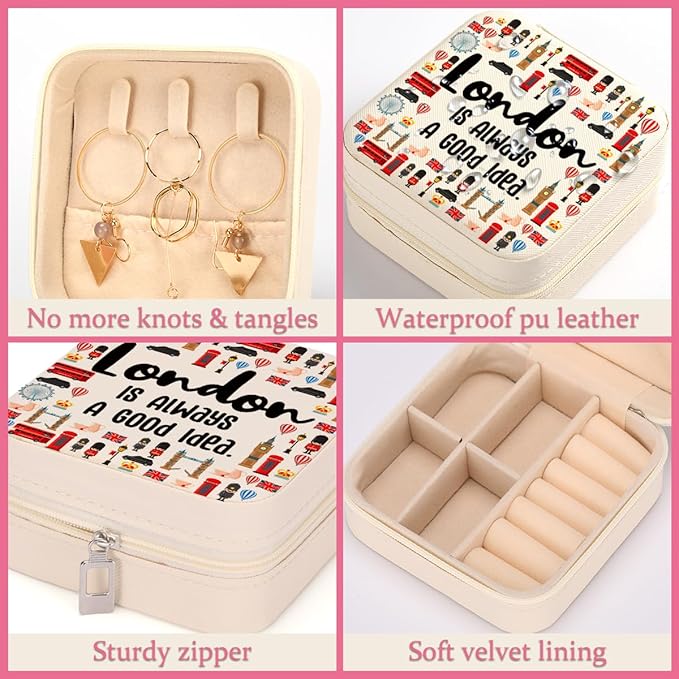 London Travel Gift London Lover Gifts London City Skyline London Themed Gifts for London Traveller Women Friends Sister London Bachelorette Trip Gift Travel Jewelry Case