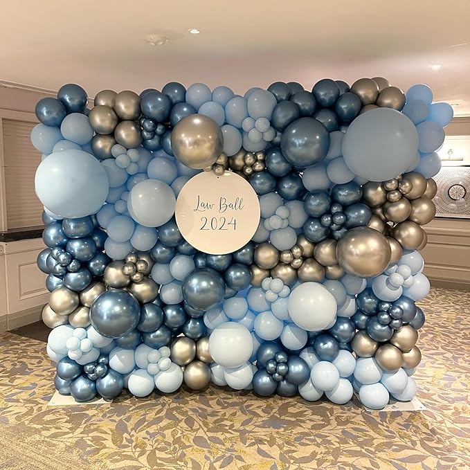 Bezente Pastel Blue Latex Party Balloons - 8 Pack 36 inch Round Helium Light Blue Bridal Blue Balloons for Boys Girls Birthday Bridal Shower Gender Reveal Wedding Anniversary Party Decorations