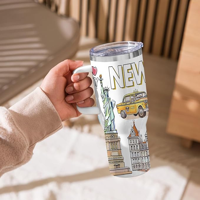 City Tumbler 40oz,Stainless Steel Water Bottle for Hot & Cold Beverages-City Gift Idea (New york)