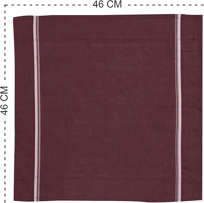 Caruso Italy Men's Premium 100% Pure Cotton Handkerchief Colored Border - (46x46 cm)