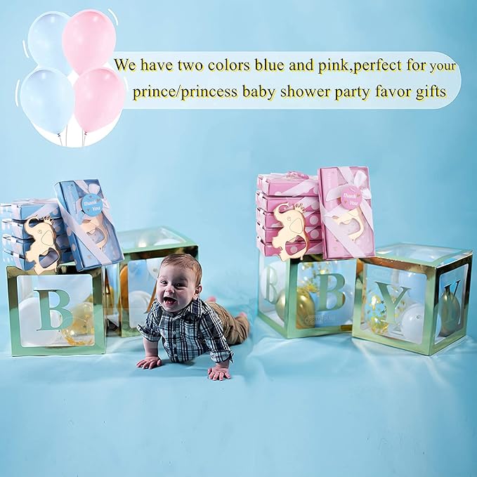 16PCS Baby Shower Party Favor for Guests Crown Elephant Bottle Opener Baby Shower Return Gifts Baby Baptism Birthday Party Decor Gender Reveal Party Supplies (Blue Crown Elephant, 16)