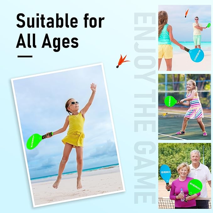 EVERICH TOY Toss and Catch Ball Set & Paddle Ball, Outdoor Games for Kids Toys, Christmas Family Games, Beach Pool Camping Yard Game Outside Toys, Gifts for Boys Girls 3 4 5 6 7 8 9 10 11 12 Years Old