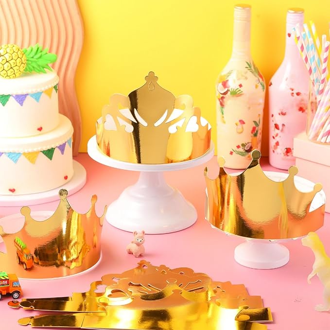Nezyo 360 Pcs Paper Crowns Bulk King and Princess Crown Hats for Boys Girls Adults Birthday Celebration Supplies Baby Shower