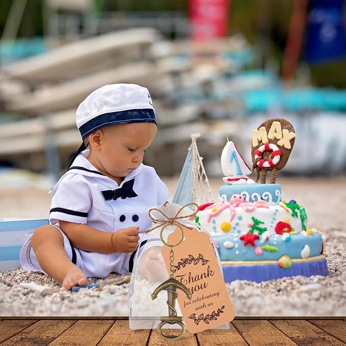 50pcs Anchor Keychain Bottle Opener Wedding Party Gift Decoration, Perfect for Birthday Party, Baby Shower Give Back Guest Gift, Nautical Themed Beer Opener Keychain