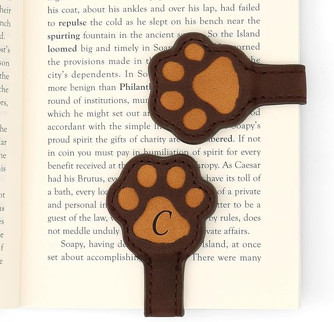 Magnetic Leather Bookmark, Cute Initial Magnetic Bookmarks Clip, Vintage Book Marker Clip Gifts for Readers, Kids, Book Lovers-K
