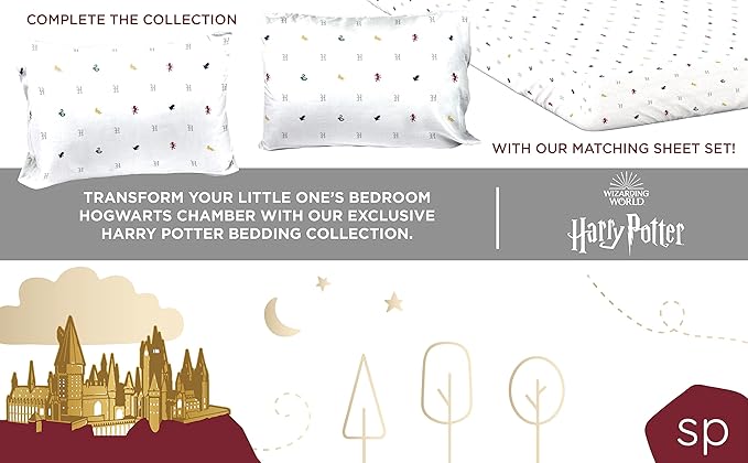 Saturday Park Harry Potter Exploring Hogwarts Full/Queen Duvet Cover & Sham Set - 3 Piece 100% Organic Cotton Duvet Set - GOTS & Oeko-TEX Certified (Harry Potter Official)