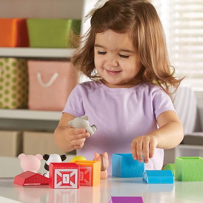 Learning Resources Peekaboo Learning Farm - 10 Pieces, Ages 18+ Months Toddler Learning Toys, Counting and Sorting Toys, Farm Animals Toys,Stocking Stuffers