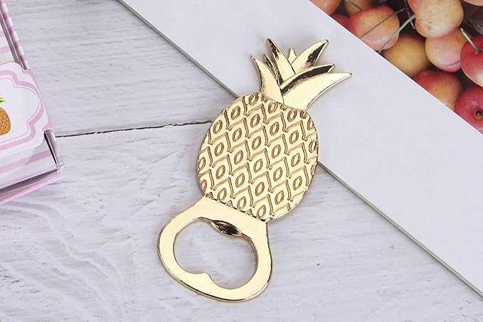30 PCS Bottle Openers Wedding Favors Decorations, Gold Pineapple, Gift Box Party Supplies