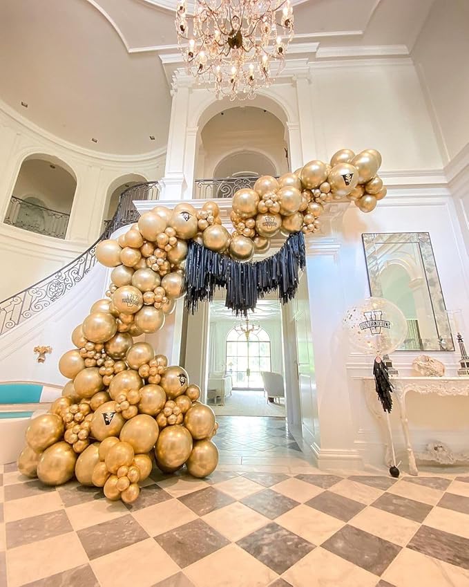 Bezente Metallic Gold Giant Balloons 36 Inch - 8 Pack Jumbo Chrome Gold Balloons Large Round Gold Latex Balloons for Photo Shoot Wedding Bridal Shower Graduation Birthday Christmas Party Decorations
