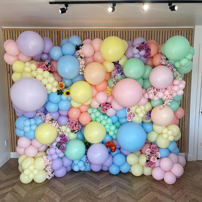 Bezente Pastel Balloons Latex Party Balloons 36 Inch - 8 Pack Jumbo Spring Macaron Balloons Large Round Latex Balloons for Birthday Bridal Shower Wedding Rainbow Party Decorations