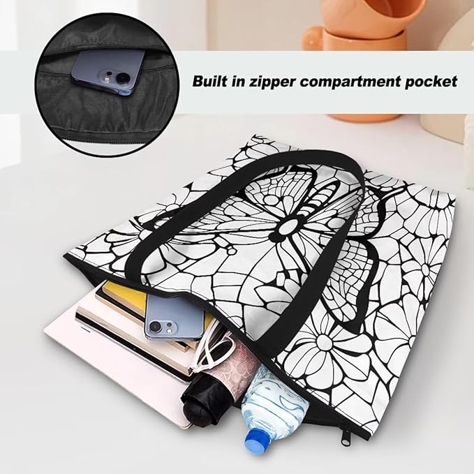 Cartoon Animal Printed DIY Coloring Tote Bag Waterproof Paper Handbags for Women Large Travel Shoulder Bags Purses