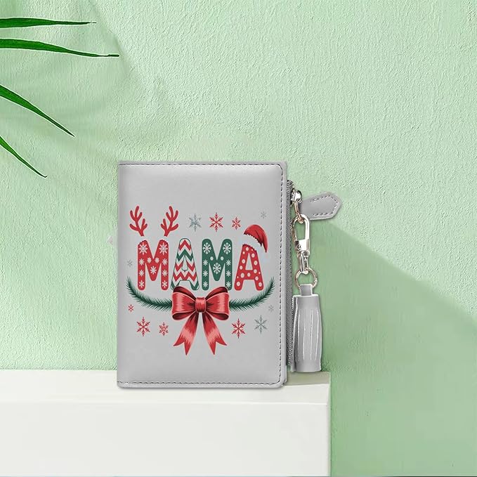 GEEAD Custom Design Small Wallets for Women Bifold Slim Coin Purse Zipper ID Card Holder for Christmas