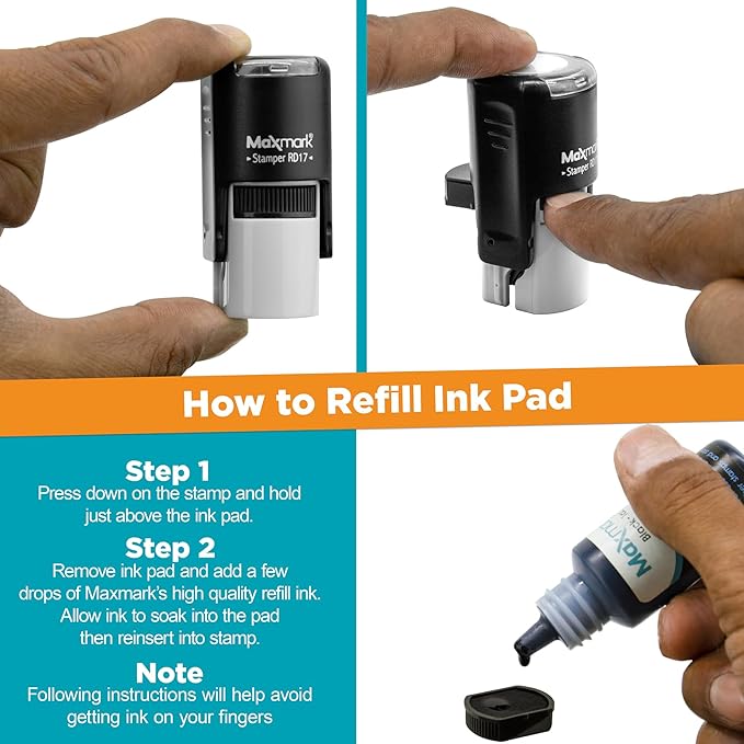 MaxMark Round Self Inking Halloween Stamp - Owl - Green Ink