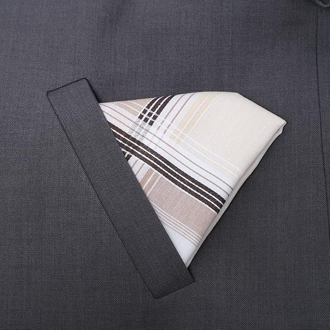 Soft Cotton Handkerchiefs for Men with Elegant Pattern in Assorted Color, 16 inches Large hankies