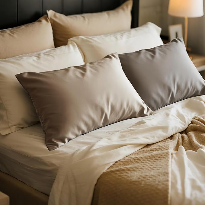 Mulberry Silk Pillowcase for Hair and Skin, Luxury Double Sided Pure Silk Pillowcase, 29x19 Inches, 1Pc (Apricot)