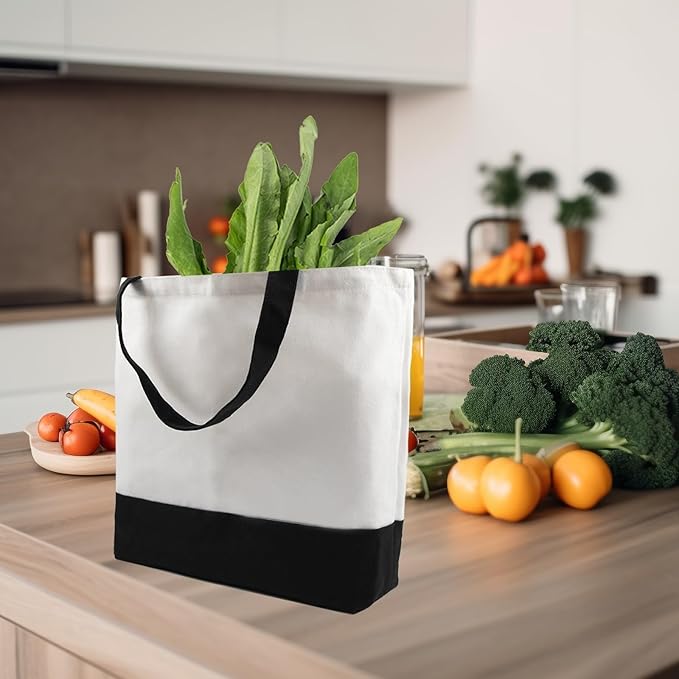 OKBA 10 pcs Sublimation Tote Bags,polyester tote bags for sublimation, blank canvas tote bags for DIY Crafting and Decorating