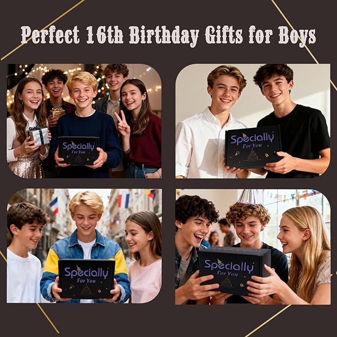 16th Birthday Gifts For Boys,16 Year Old Boy Birthday Gifts Ideas with 12 Oz Tumbler, Funny Socks,Birthday Card, Bracelet, Keychain,Coolest Gifts for Boys Son Grandson Nephew Friend Birthday