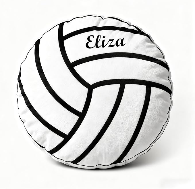 Personalized Name Volleyball Pillow Custom Name Volleyballl Pillow for Boys Girls Customized for Volleyball Fans Kids Birthday Sports Room Decore Game Day Sofa Cushion