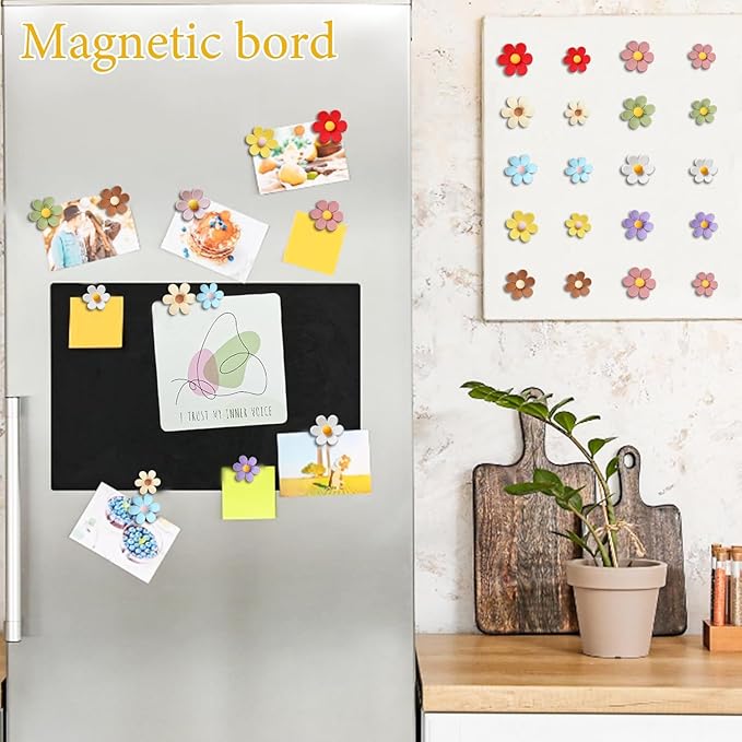 20PCS Refrigerator Magnets Colorful Fridge Magnets 3D Flower Cute Fridge Magnet Decorative Funny Refrigerator Magnet for Whiteboard Cabinet Locker Classroom Home Kitchen Office (3D Flower, 20PCS)