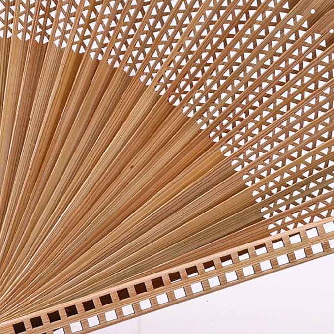 Hand Fan for Vintage Japanese Bamboo Silk Elegant for Dance Music Festival Wedding Church Decoration Party (Army Green,Medium)