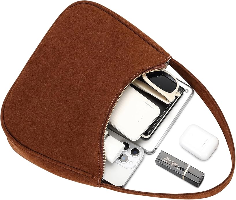 Shoulder Bags for Women, Cute Hobo Tote Handbag Mini Clutch Purse with Zipper Closure