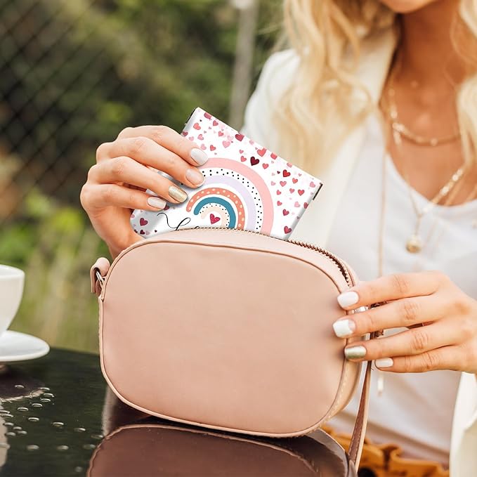 2Pcs PU Leather Small Squeeze Coin Purse Pouch Mini coin Bag Unique And Cute Wallet Cosmetic Bags Change Bag For Women Girls Men (Heart and Rainbow1