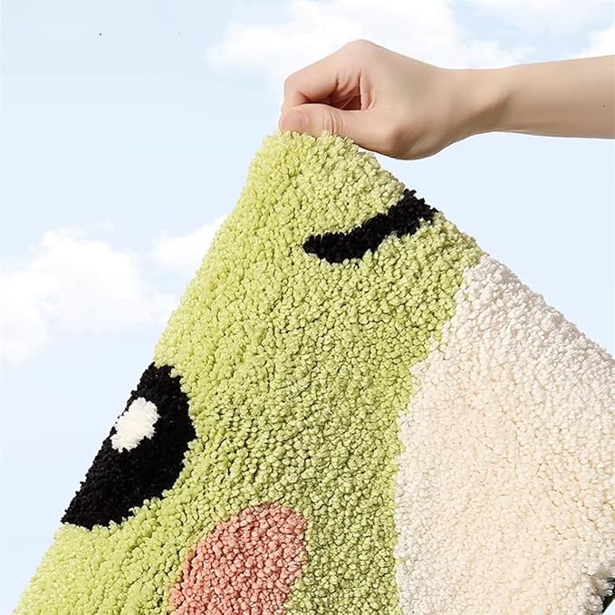 Ankah Bath Mat Cute Shower Rug, Luxury Shaggy High Absorbent and Anti Slip, Machine Washable Fit for Bathtub, Shower and Bath Room, (19.68"x 31.49", Frog Prince)