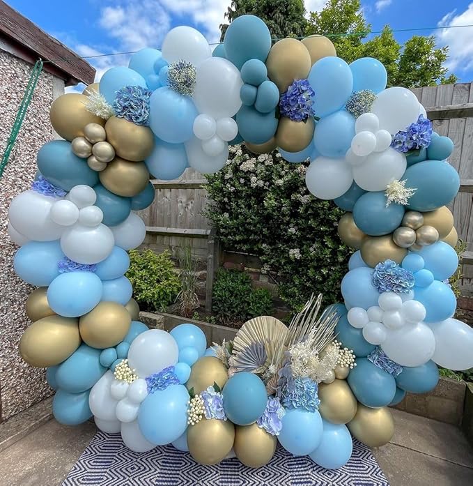Bezente Pastel Blue Latex Party Balloons - 30 Pack 18 inch Round Helium Light Blue Bridal Blue Balloons for Boys Girls Birthday Bridal Shower Gender Reveal Wedding Anniversary Party Decorations