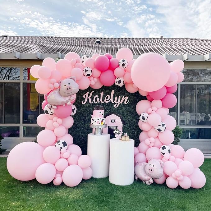 Bezente Pastel Pink Balloons 36 Inch - 8 Pack Large Thick Big Round Pink Latex Balloon for Bridal Shower Gender Reveal Wedding Graduation Anniversary Party Decoration