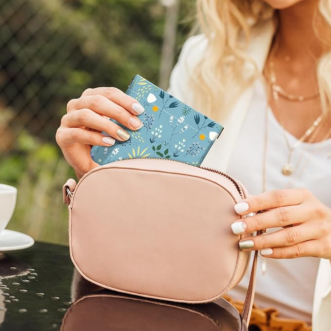 2Pcs PU Leather Small Squeeze Coin Purse Pouch Mini coin Bag Unique And Cute Wallet Cosmetic Bags Change Bag For Women Girls Men Blue And Green Floral