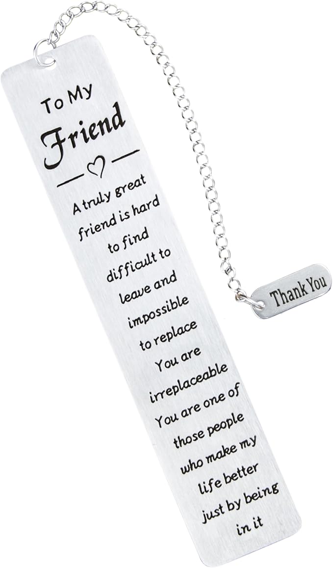 Friend Metal Bookmark for Women – Long Distance Friendship Gifts for Book Lovers, Unique Best Friend Gift for Female Friends, Sentimental Bookmark for Reading Women, Thoughtful Gifts for Friends