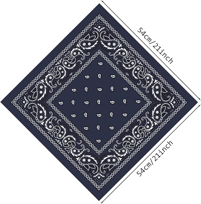 PLULON 30 Pack Bandanas for Men Women, Polyester Novelty Paisley Pattern Bandana Headbands Wristband Neckerchief Cowboy