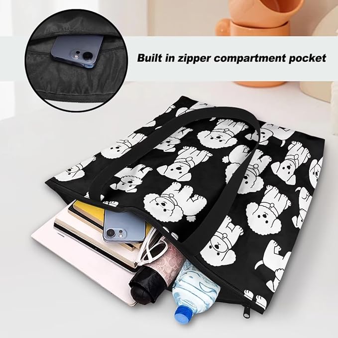 Cartoon Animal Printed DIY Coloring Tote Bag Waterproof Paper Handbags for Women Large Travel Shoulder Bags Purses