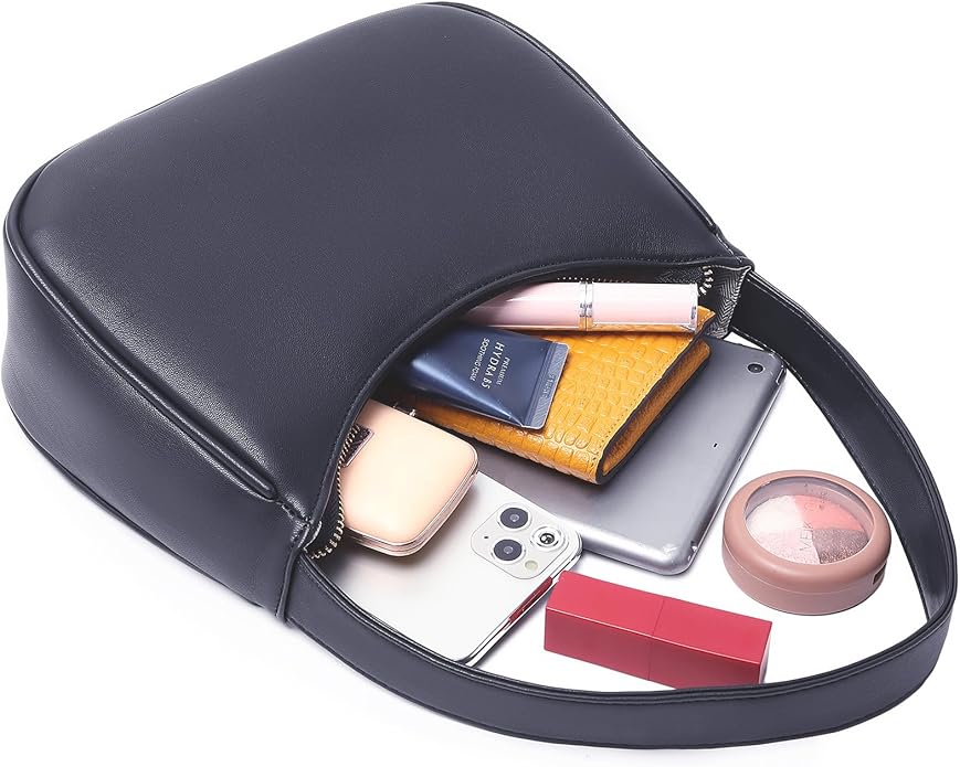 Shoulder Bags for Women, Cute Hobo Tote Handbag Mini Clutch Purse with Zipper Closure
