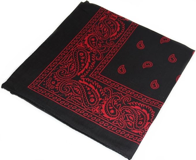 Soophen One Dozen Cowboy Bandanas 100% Cotton 22 x 22 inch