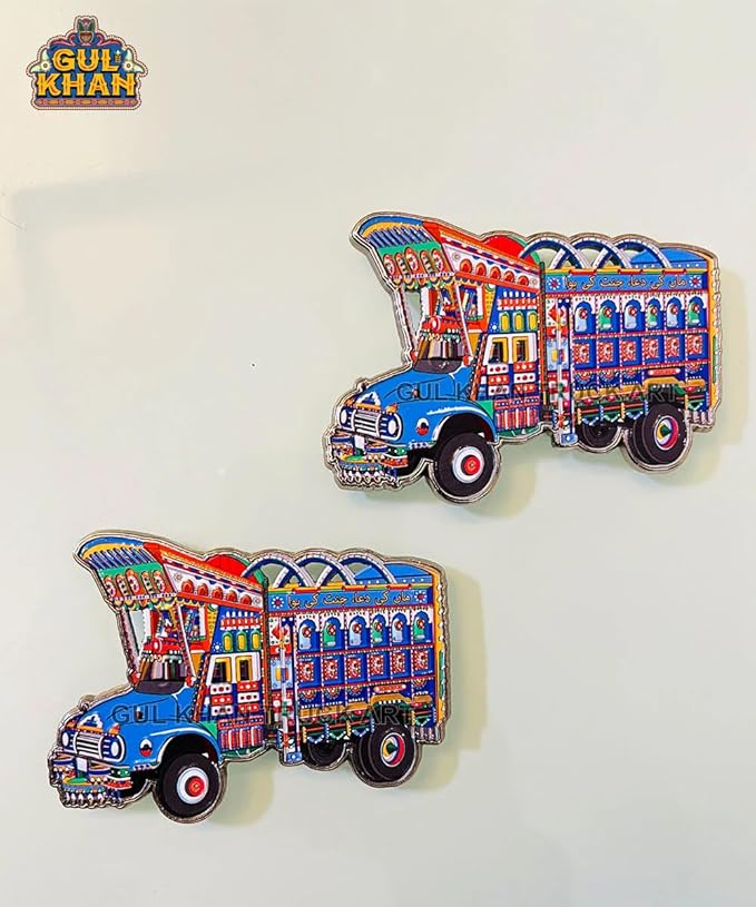 Premium Diecast Metal Bedford Truck Art Fridge Magnet | Pack of 1 | Authentic Pakistani Cultural Souvenir | Heavy Duty Vehicle Model Home Decor Collectible