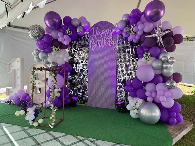 Bezente Dark Purple Latex Party Balloons - 30 Pack Large Thick Purple Balloons Big Round Purple Latex Balloons for Graduation Halloween Wedding Birthday Party Decorations